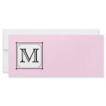 Your Letter. Custom Monogram. Pink Black White Rack Cards