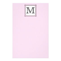 Your Letter. Custom Monogram. Pink Black White Personalized Stationery