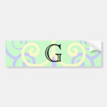 Your Letter. Custom. Pastel Mix Swirl Monogram. Bumper Sticker
