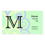 Your Letter. Custom. Pastel Mix Swirl Monogram. Business Card Template