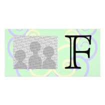 Your Letter. Custom. Pastel Mix Swirl Monogram. Photo Card Template