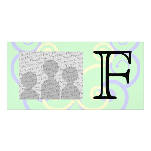Your Letter. Custom. Pastel Mix Swirl Monogram. Photo Card Template