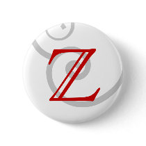 Your Letter. Custom Red Swirl Monogram. Buttons