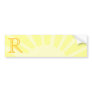 Your Letter. Custom Yellow Sun Ray Monogram. Bumper Sticker