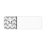 Your Letter. Gray Zigzag Pattern Monogram. Labels