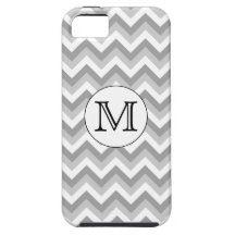 Your Letter. Grey Zigzag Pattern Monogram.