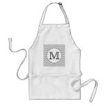 Your Letter. Grey Zigzag Pattern Monogram. Apron