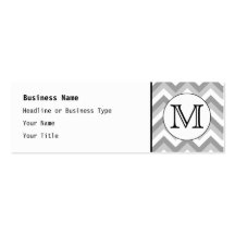 Your Letter. Grey Zigzag Pattern Monogram. Business Card Templates