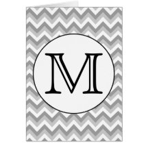 Your Letter. Grey Zigzag Pattern Monogram. Greeting Cards