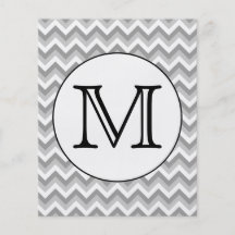 Your Letter. Grey Zigzag Pattern Monogram. Personalized Flyer