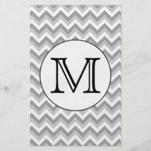 Your Letter. Grey Zigzag Pattern Monogram. Flyers
