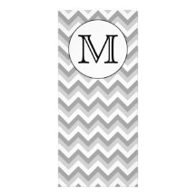 Your Letter. Grey Zigzag Pattern Monogram. Full Color Rack Card