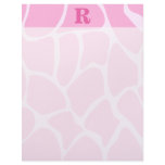 Your Letter Monogram. Custom. Pink Giraffe Pattern letterhead
