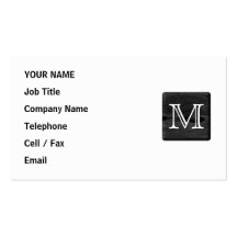 Your Letter Monogram. Picture of Black Wood. Business Card