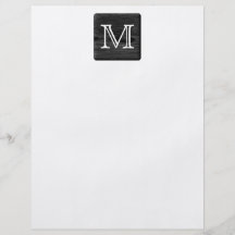 Your Letter Monogram. Picture of Black Wood. Custom Flyer