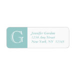 Your Monogram, Blue White Return Address Label