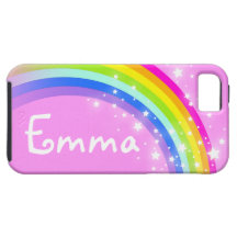 Your name 4 letter rainbow light pink iphone case