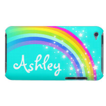 Your name 6 letter rainbow aqua ipod touch case