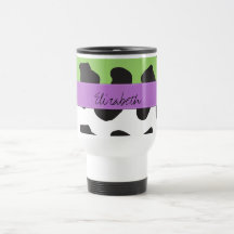 Your Name Cow Black White Green Purple Mugs