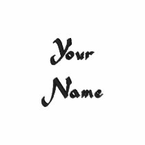 Your name. Customizable Black & White Embroidered Shirt