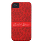 "Your name" damask red iphone4S barely case Case-Mate iPhone 4 Cases