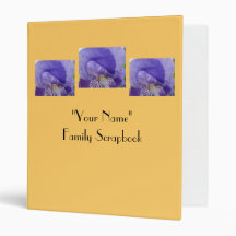 Your Name Family Scrapbook binder Iris Flowers
