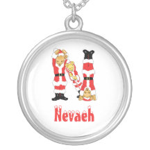 Your Name Here! Custom Letter N Teddy Bear Santas Jewelry