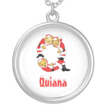 Your Name Here! Custom Letter Q Teddy Bear Santas Jewelry