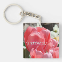 Your Name Personalized gifts Key chains Tulips