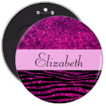 Your Name Zebra Shiny Glitter Black Pink