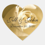 Your Names, Your Date, Cream Rose Save the Date Sticker