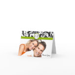 Your Photo Apple Green & Black Damask Thank You