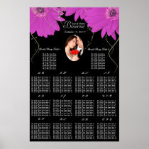 Your Photo Black & Plum Gerber Daisy Seating Chart