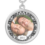 Your Photo Damask Wedding Anniversary Necklace