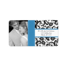 Your Photo Wedding Vintage Regatta Damask Address Label