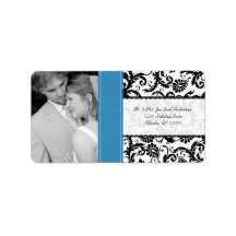 Your Photo Wedding Vintage Regatta Damask Address Labels