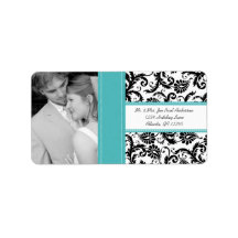 Your Photo Wedding Vintage Regatta Damask Address Labels