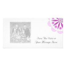 Your Photocard With A Simple Pattern Motif Personalized Photo Card