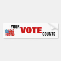 Your Vote Counts Bumper Stickers