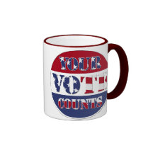 YOUR VOTE COUNTS! Round with US Flag Mugs