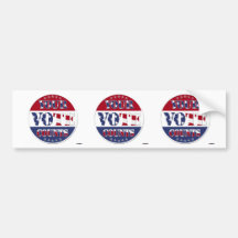 YOUR VOTE COUNTS Round with US Flag & Stars Bumper Sticker