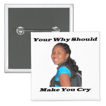 Your Why Black Square Pinback Button