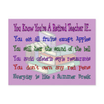 You're a Retired TEACHER IF... Postcard