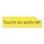 You're an asshole. bumper sticker