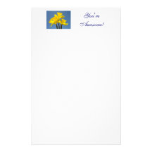 You're Awesome! Stationery Yellow Daffodil Flowers