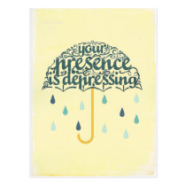 You're Depressing postcards