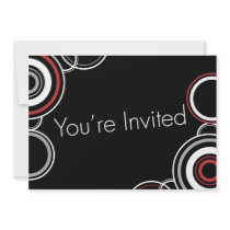 You're Invited - Black & Red Circles