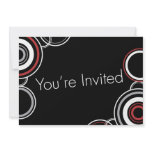 You're Invited - Black & Red Circles invitations