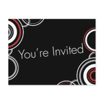 You're Invited - Black & Red Circles