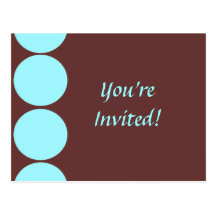You're Invited Blue and Brown Postcard